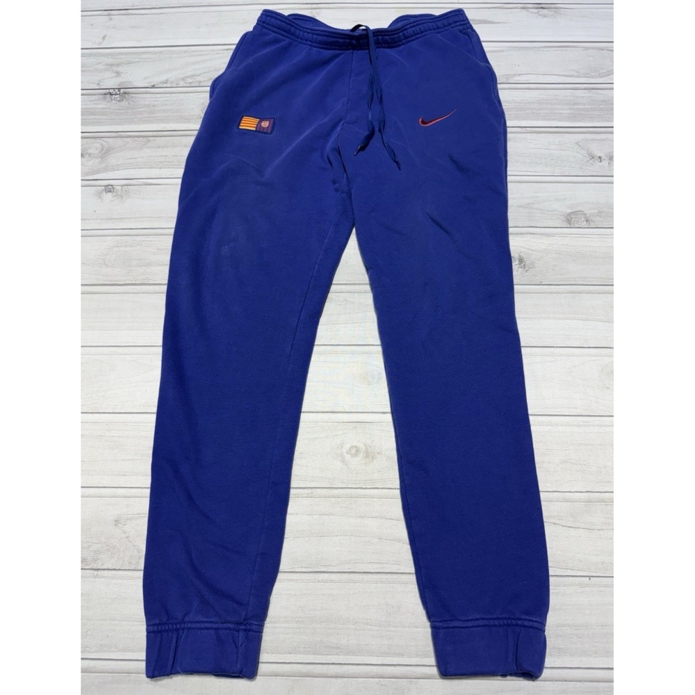 Nike Barcelona Joggers Mens M Blue Fleece Pants Sweatpants Football FD1444-455